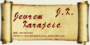 Jevrem Karajčić vizit kartica